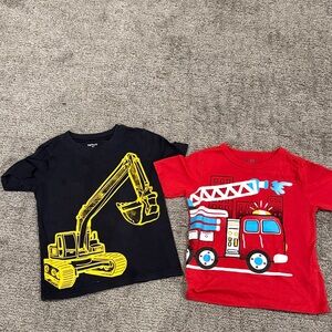 Carter's Black and Red Vehicle Graphic Tees